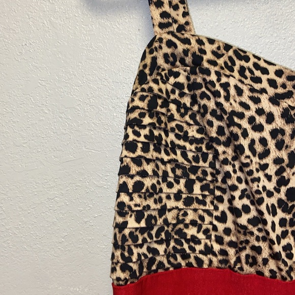 torrid Plus Size 14 Red Animal Print Sleeveless Cocktail Dress 3212 - Picture 6 of 11